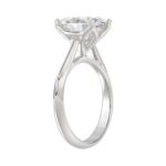 LADIES SOLITAIRE RING 4CT OVAL DIAMOND 14K WHITE GOLD - Image 3