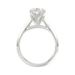 LADIES SOLITAIRE RING 4CT PEAR DIAMOND 14K WHITE GOLD - Image 2