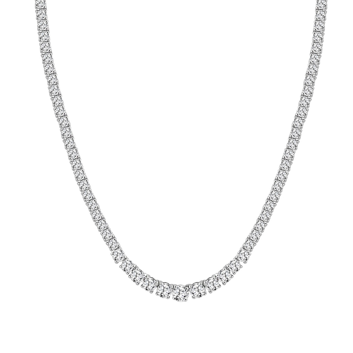 18K WHITE GOLD 5.00CT ROUND DIAMOND LADIES TENNIS NECKLACE 1 18K WHITE GOLD 5.00CT ROUND DIAMOND LADIES TENNIS NECKLACE - Image 1