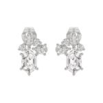 14K WHITE GOLD 1 1/2CT ROUND/MARQUISE/PEAR/HEXAGON STEP CUT LADIES EARRINGS