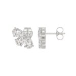 14K WHITE GOLD 1.00CT ROUND/PEAR DIAMOND LADIES EARRINGS - Image 2