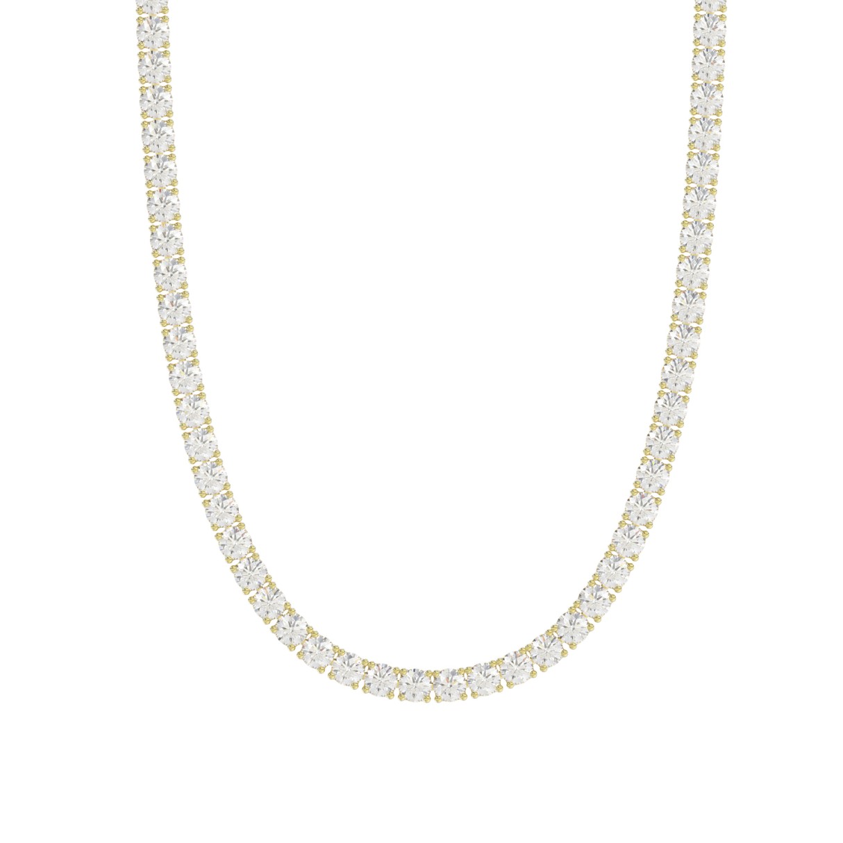 14K YELLOW GOLD 4.00CT 16'' ROUND DIAMOND LADIES TENNIS NECKLACE 1 14K YELLOW GOLD 4.00CT 16'' ROUND DIAMOND LADIES TENNIS NECKLACE - Image 1