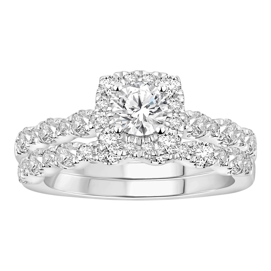 LADIES BRIDAL SET 1.50CT ROUND DIAMOND 14K WHITE GOLD (SI QUALITY) (CENTER STONE 0.40CT ROUND DIAMOND) 1 LADIES BRIDAL SET 1.50CT ROUND DIAMOND 14K WHITE GOLD (SI QUALITY) (CENTER STONE 0.40CT ROUND DIAMOND) - Image 1