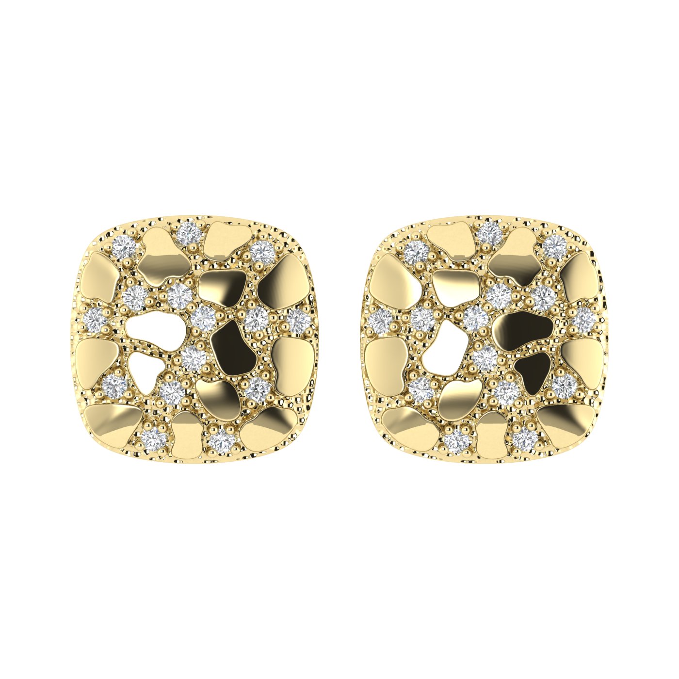 “Ladies Nugget-Fashion Earrings 0.15Ct Round Diamond 10K Yellow Gold – Elegant Women’S Fashion Jewelry Gift 1 “Ladies Nugget-Fashion Earrings 0.15Ct Round Diamond 10K Yellow Gold – Elegant Women’S Fashion Jewelry Gift - Image 1