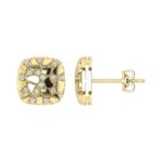 “Ladies Nugget-Fashion Earrings 0.15Ct Round Diamond 10K Yellow Gold – Elegant Women’S Fashion Jewelry Gift - Image 2