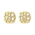 “Ladies Nugget-Fashion Earrings 0.15Ct Round Diamond 10K Yellow Gold – Elegant Women’S Fashion Jewelry Gift - Image 3
