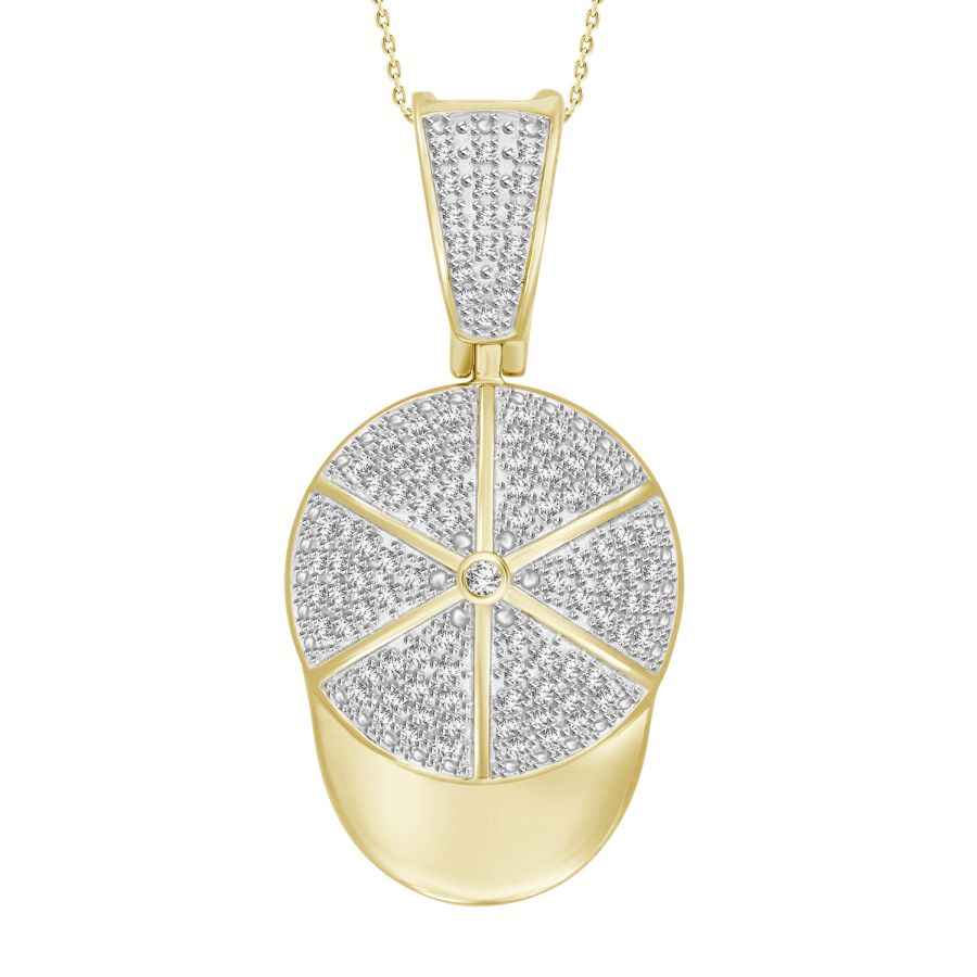 MEN'S CHARM 0.25CT ROUND DIAMOND 10K YELLOW GOLD 1 MEN'S CHARM 0.25CT ROUND DIAMOND 10K YELLOW GOLD - Image 1