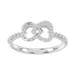 Ladies Infinity Heart Ring 0.10Ct Round Diamond Sterling Silver White Finish – Elegant Women’S Jewelry Gift