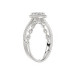 Adies 0.25Ct Round Diamond Sterling Silver White Promise Ring – Halo Oval Design With Split Shank, Elegant Women’S Jewelry - Image 3