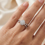 Adies 0.25Ct Round Diamond Sterling Silver White Promise Ring – Halo Oval Design With Split Shank, Elegant Women’S Jewelry - Image 6