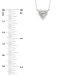 Round Diamond Heart Necklace, 0.10Ct Sterling Silver  Love Necklace, Minimal Heart Charm Pendant For Your Loved One, Girlfriend Gift - Image 4