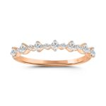 LADIES BRIDAL SET 2 1/2CT ROUND DIAMOND 14K ROSE GOLD (CENTER STONE PRINCESS DIAMOND 2CT) - Image 4