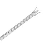 LADIES TENNIS BRACELET 12 1/2CT ROUND DIAMOND 14K WHITE GOLD - Image 2