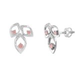 ETERNAL BLUSH COLLECTION LADIES EARRINGS 1/2CT ROUND DIAMOND 14K WHITE GOLD (CENTER STONE PINK ROUND DIAMOND 1/3CT) - Image 3