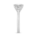 LADIES RING 2 3/4CT ROUND/TRAPEZOID/EMERALD DIAMOND 14K WHITE GOLD - Image 3