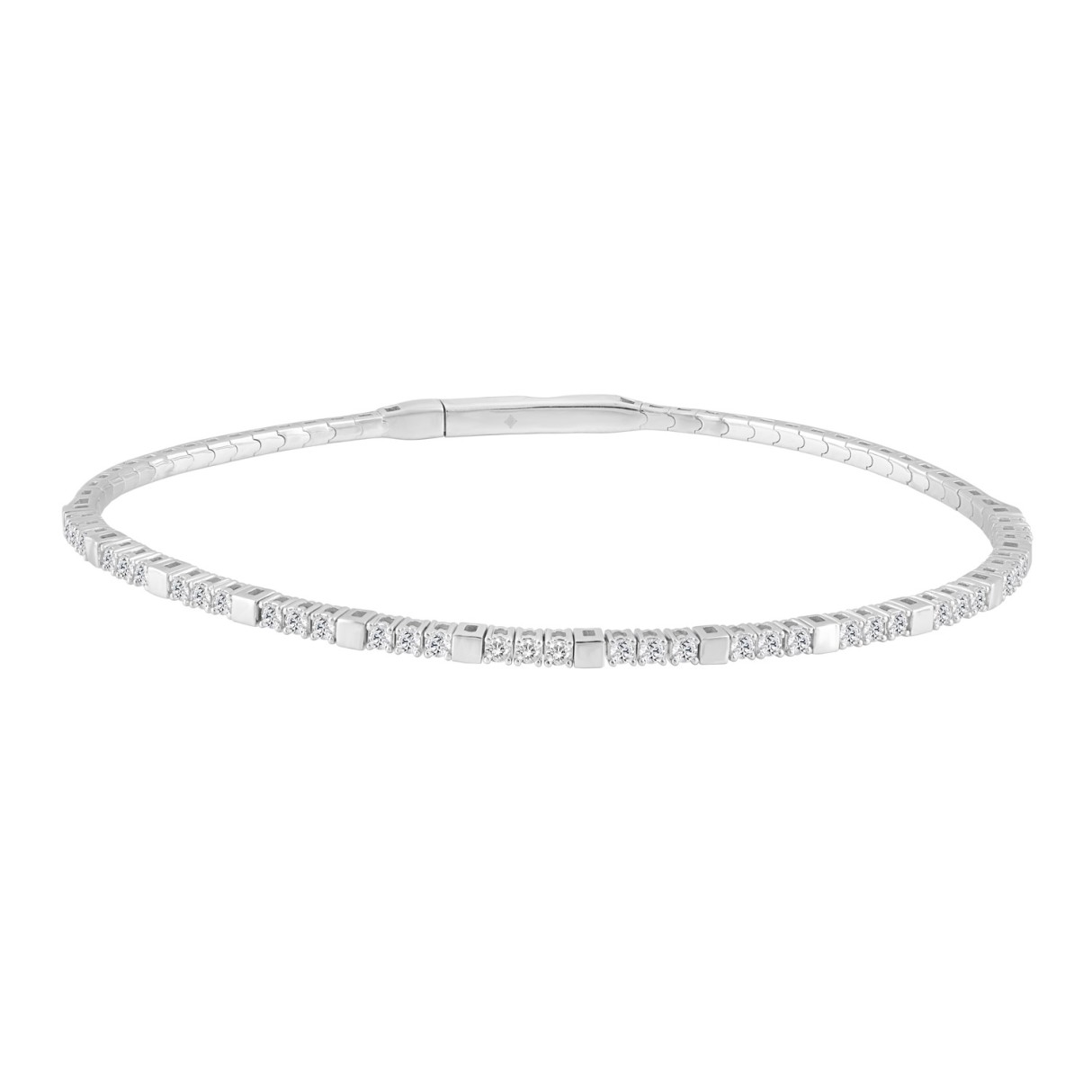 9K WHITE GOLD 5/8CT ROUND DIAMOND LADIES BANGLE 1 9K WHITE GOLD 5/8CT ROUND DIAMOND LADIES BANGLE - Image 1