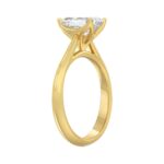 LADIES SOLITAIRE RING 2CT EMERALD DIAMOND 14K YELLOW GOLD - Image 3