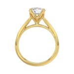 LADIES SOLITAIRE RING 2CT ROUND DIAMOND 14K YELLOW GOLD - Image 2