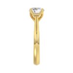 LADIES SOLITAIRE RING 2CT ROUND DIAMOND 14K YELLOW GOLD - Image 4