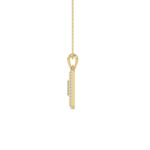 10K Yellow Gold letter 'P' Fashion Pendant With Chain - 0.20 CT Round Diamond Ladies Jewelry Gift - Image 2