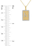 10K Yellow Gold letter 'K' Fashion Pendant With Chain - 0.20 CT Round Diamond Ladies Jewelry Gift - Image 3