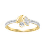 Elegance Ladies Round Diamond Cluster Fashion Ring In 10K Yellow Gold – Marquise Design