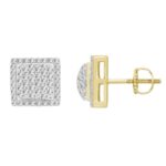 LADIES STUD EARRINGS 0.25CT ROUND DIAMOND 10K YELLOW GOLD