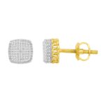 LADIES EARRINGS 0.25CT ROUND DIAMOND 10K YELLOW GOLD