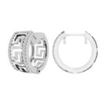 LADIES HUGGIES 0.20CT ROUND DIAMOND 10K WHITE GOLD