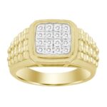 MEN'S RING 0.50CT ROUND DIAMOND 10K YELLOW GOLD