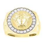 MEN'S RING 0.25CT ROUND DIAMOND 10K YELLOW GOLD