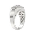 MEN'S RING 2CT ROUND DIAMOND 14K WHITE GOLD (CENTER STONE ROUND DIAMOND 2CT ) - Image 3