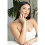 LADIES HOOP EARRINGS 3CT ROUND DIAMOND 14K WHITE GOLD - Image 5