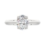 LADIES SOLITAIRE RING 2CT OVAL DIAMOND 14K WHITE GOLD - Image 5