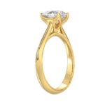 LADIES SOLITAIRE RING 2CT PEAR DIAMOND 14K YELLOW GOLD - Image 3