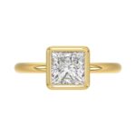 LADIES SOLITAIRE RING 2CT PRINCESS DIAMOND 14K YELLOW GOLD (CENTER STONE PRINCESS DIAMOND 2CT ) - Image 5