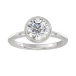 LADIES SOLITAIRE RING 2CT ROUND DIAMOND 14K WHITE GOLD (CENTER STONE ROUND DIAMOND 2CT )