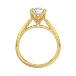 LADIES SOLITAIRE RING 2CT ROUND DIAMOND 14K YELLOW GOLD - Image 2