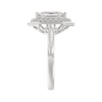 14K WHITE GOLD 1 1/4CT ROUND/HEXAGON DIAMOND LADIES RING - Image 4