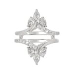 14K WHITE GOLD 1 1/4CT ROUND/PEAR DIAMOND LADIES WRAP RING - Image 5