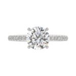 14K WHITE GOLD 1 3/4CT ROUND DIAMOND LADIES RING (CENTER STONE ROUND DIAMOND 1 1/2CT) - Image 5