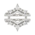 14K WHITE GOLD 1 3/4CT ROUND/EMERALD/PEAR/OVAL DIAMOND LADIES RING - Image 3