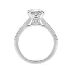 14K WHITE GOLD 2 1/2CT ROUND/CUSHION DIAMOND LADIES RING (CENTER STONE CUSHION DIAMOND 2CT) - Image 2