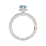 14K WHITE GOLD 2 1/2CT ROUND/OVAL DIAMOND LADIES RING (CENTER STONE BLUE OVAL DIAMOND 2CT) - Image 5