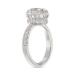 14K WHITE GOLD 2 1/2CT ROUND/OVAL DIAMOND LADIES RING (CENTER STONE OVAL DIAMOND 2CT) - Image 3