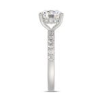 14K WHITE GOLD 3 1/2CT ROUND/CUSHION DIAMOND LADIES RING (CENTER STONE CUSHION DIAMOND 3CT) - Image 4