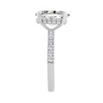 14K WHITE GOLD 3 1/2CT ROUND/OVAL DIAMOND LADIES RING (CENTER STONE OVAL DIAMOND 3CT) - Image 3