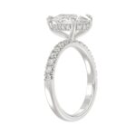 14K WHITE GOLD 3 1/2CT ROUND/PEAR DIAMOND LADIES RING (CENTER STONE PEAR DIAMOND 3CT) - Image 3