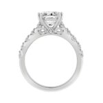 14K WHITE GOLD 3.00CT ROUND/OVAL DIAMOND LADIES RING (CENTER STONE OVAL DIAMOND 3CT) - Image 2