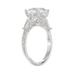14K WHITE GOLD 4.00CT ROUND/CUSHION/TRAPEZOID/TAPER BAGUETTE DIAMOND LADIES RING - Image 3